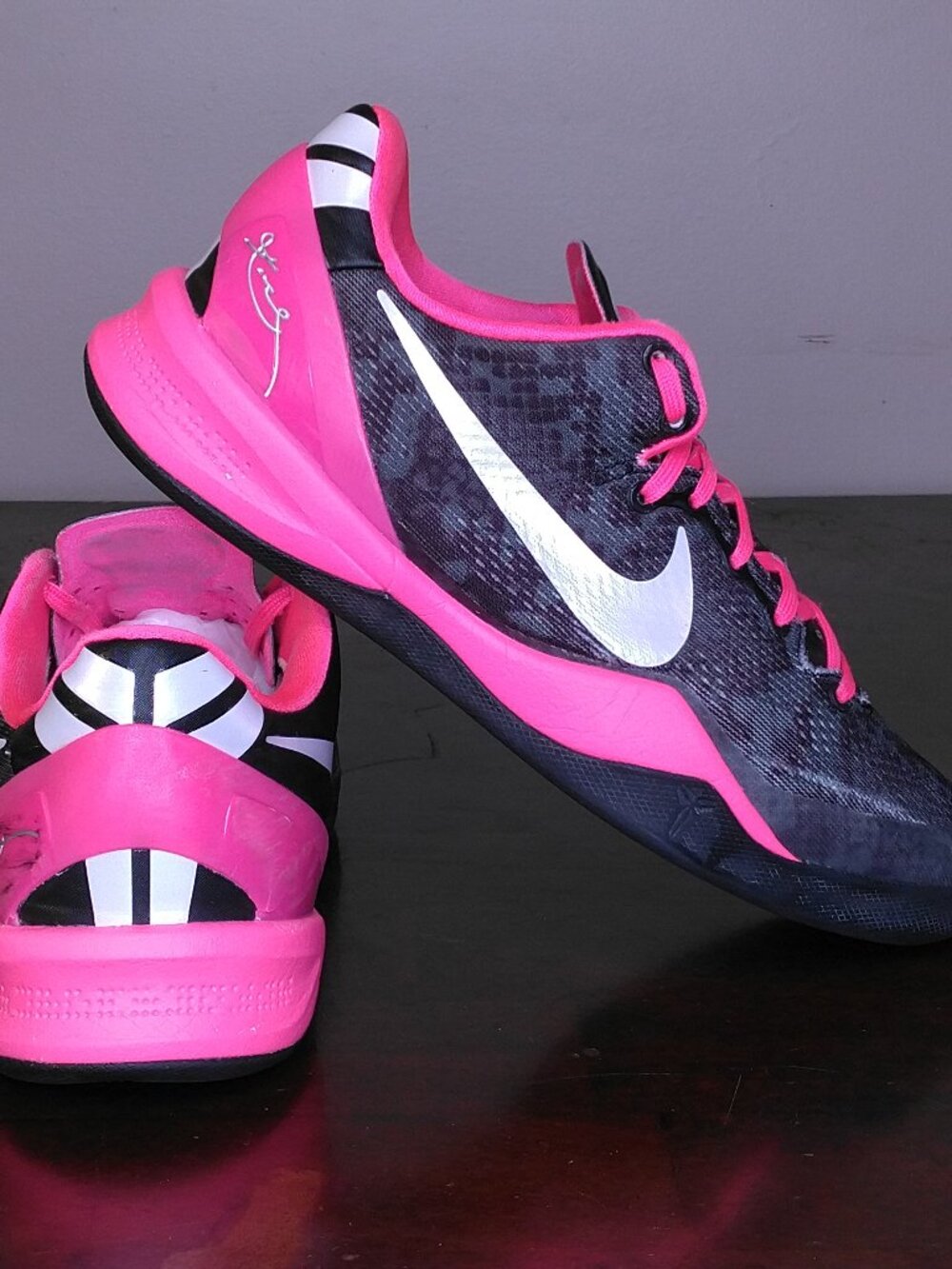 NIKE Zoom KOBE 8 Shoes Mens SIZE 7.5 586174-992 NikeiD ID Bryant Black Pink LA